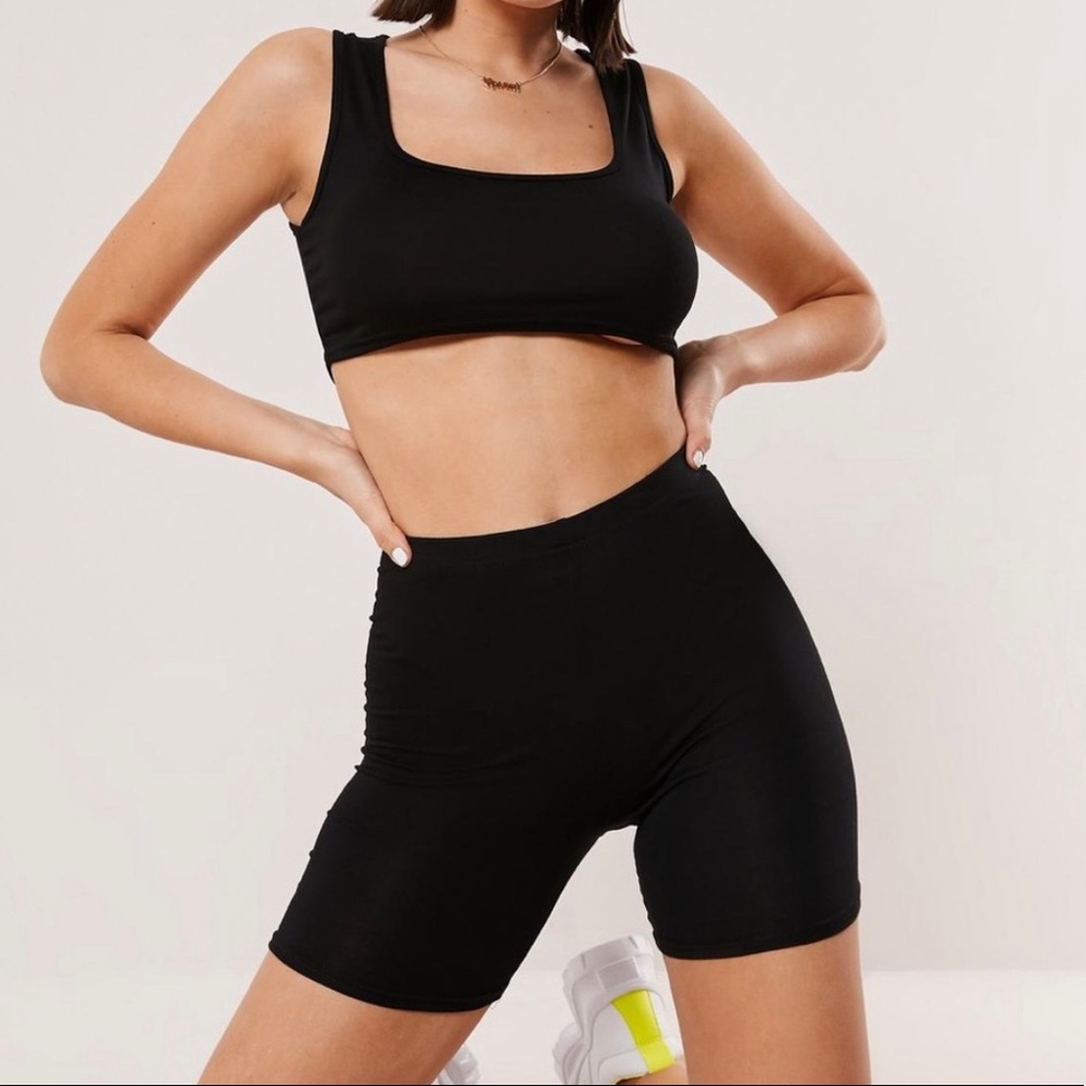Missguided Biker Short Crop Set